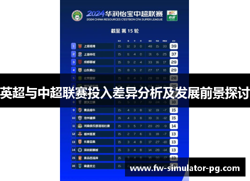 英超与中超联赛投入差异分析及发展前景探讨 英超与中超联赛投入差异分析及发展前景探讨
